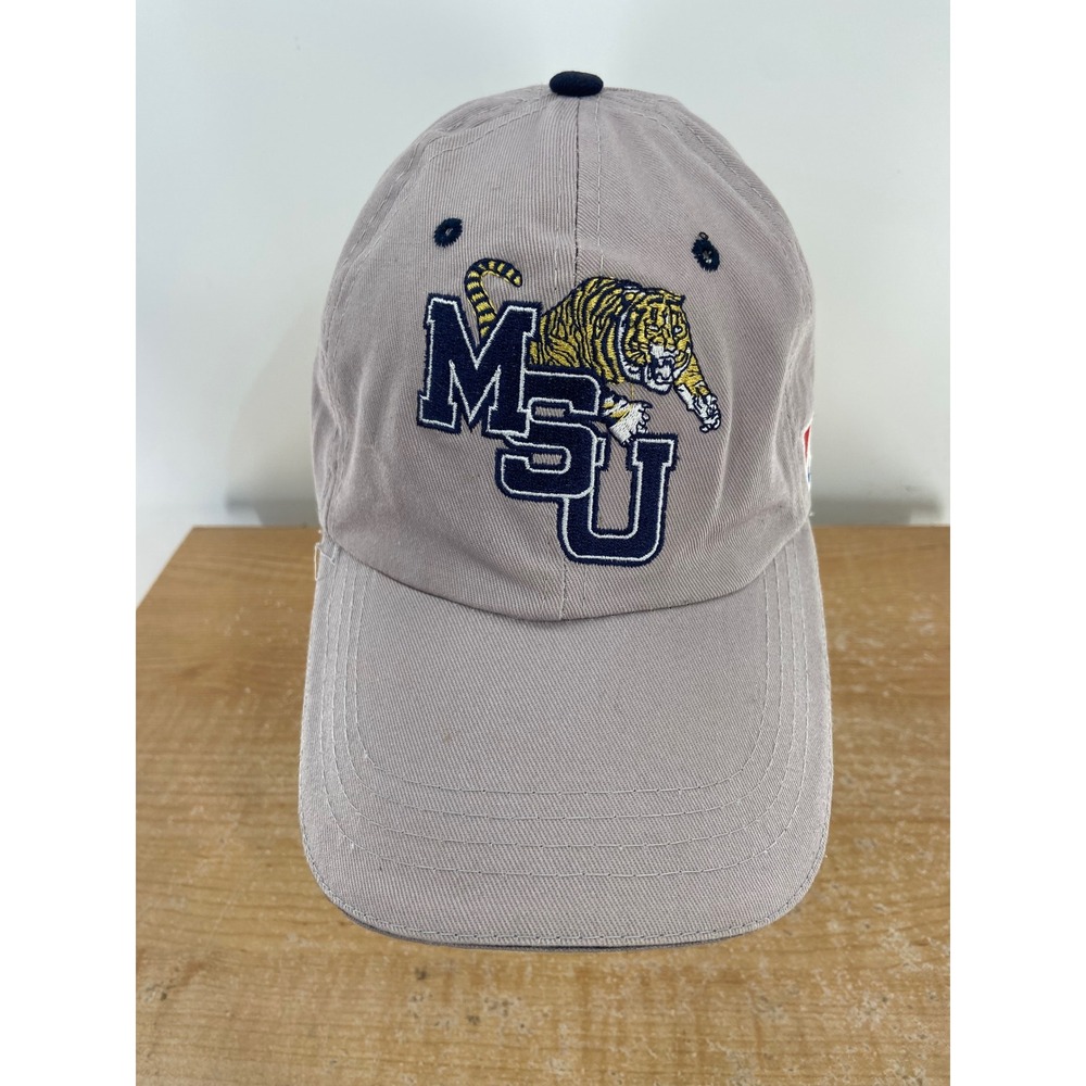 Memphis State University MSU Tigers Gray Cotton Strapback Dad Hat Baseball Cap